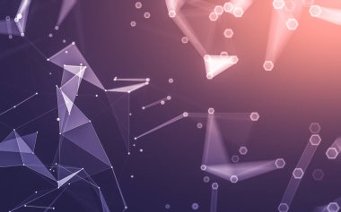 Çokgen alanı düşük Poli koyu arka plan, 3d render