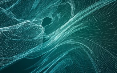 Çokgen alanı düşük Poli koyu arka plan, 3d render