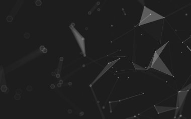 Çokgen alanı düşük Poli koyu arka plan, 3d render