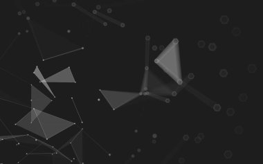 Çokgen alanı düşük Poli koyu arka plan, 3d render