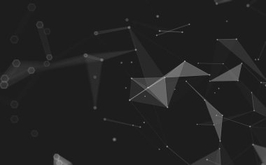 Çokgen alanı düşük Poli koyu arka plan, 3d render