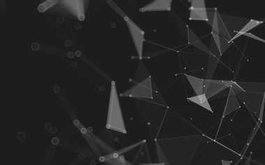 Çokgen alanı düşük Poli koyu arka plan, 3d render