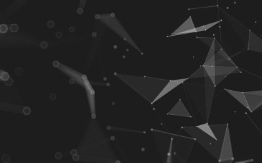 Çokgen alanı düşük Poli koyu arka plan, 3d render