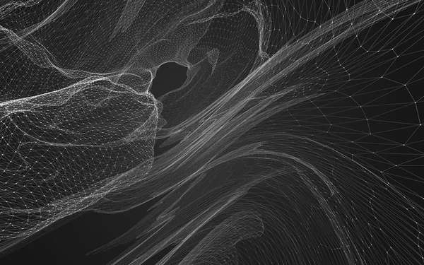 Çokgen alanı düşük Poli koyu arka plan, 3d render