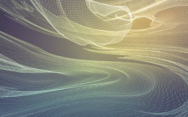 Çokgen alanı düşük Poli koyu arka plan, 3d render