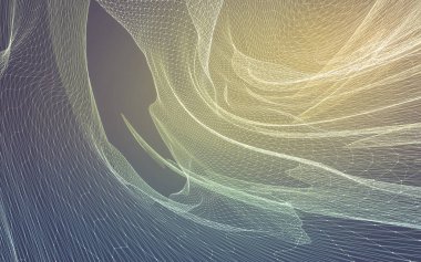 Çokgen alanı düşük Poli koyu arka plan, 3d render