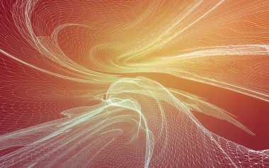 Çokgen alanı düşük Poli koyu arka plan, 3d render