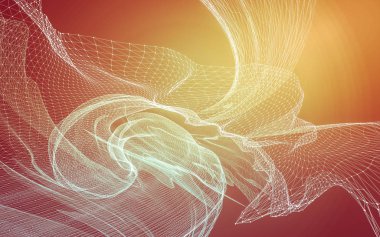 Çokgen alanı düşük Poli koyu arka plan, 3d render