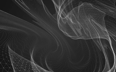 Çokgen alanı düşük Poli koyu arka plan, 3d render