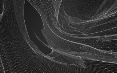 Çokgen alanı düşük Poli koyu arka plan, 3d render