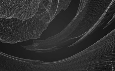 Çokgen alanı düşük Poli koyu arka plan, 3d render