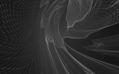 Çokgen alanı düşük Poli koyu arka plan, 3d render