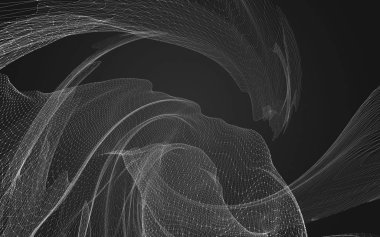 Çokgen alanı düşük Poli koyu arka plan, 3d render