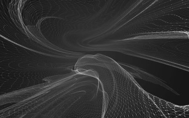 Çokgen alanı düşük Poli koyu arka plan, 3d render