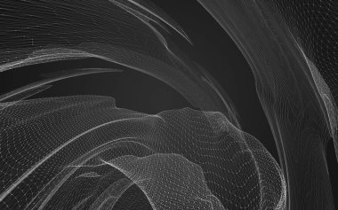 Çokgen alanı düşük Poli koyu arka plan, 3d render