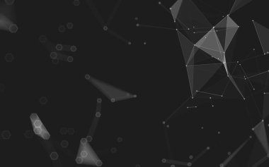 Çokgen alanı düşük Poli koyu arka plan, 3d render