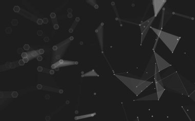 Çokgen alanı düşük Poli koyu arka plan, 3d render