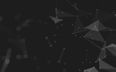 Çokgen alanı düşük Poli koyu arka plan, 3d render