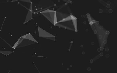 Çokgen alanı düşük Poli koyu arka plan, 3d render