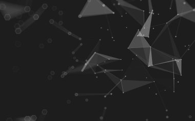 Çokgen alanı düşük Poli koyu arka plan, 3d render