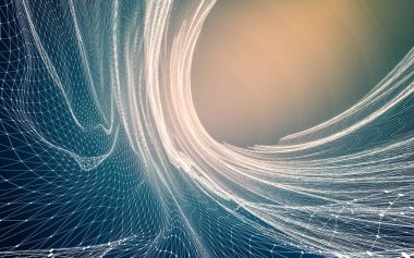 Çokgen alanı düşük Poli koyu arka plan, 3d render