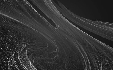 Çokgen alanı düşük Poli koyu arka plan, 3d render