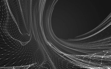 Çokgen alanı düşük Poli koyu arka plan, 3d render