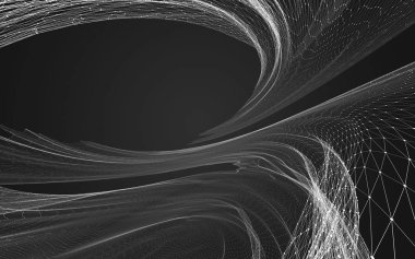 Çokgen alanı düşük Poli koyu arka plan, 3d render