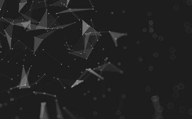 Çokgen alanı düşük Poli koyu arka plan, 3d render