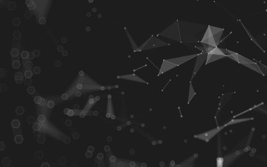 Çokgen alanı düşük Poli koyu arka plan, 3d render