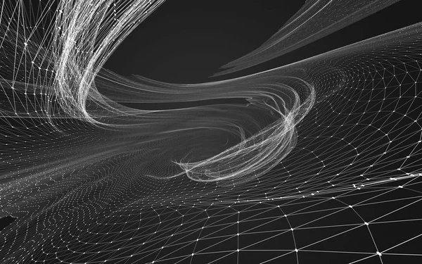 Çokgen alanı düşük Poli koyu arka plan, 3d render