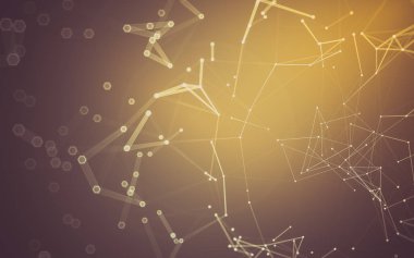 Çokgen alanı düşük Poli koyu arka plan, 3d render