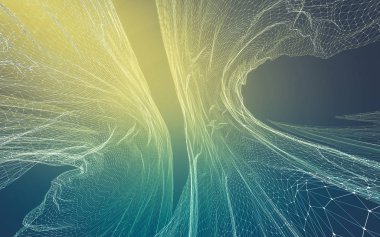 Çokgen alanı düşük Poli koyu arka plan, 3d render