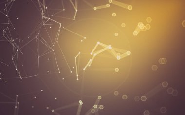 Çokgen alanı düşük Poli koyu arka plan, 3d render