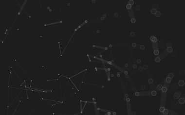 Çokgen alanı düşük Poli koyu arka plan, 3d render