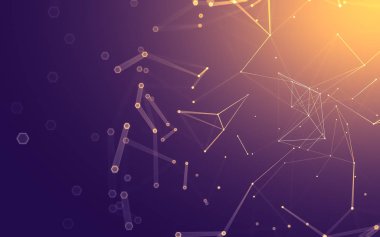 Çokgen alanı düşük Poli koyu arka plan, 3d render