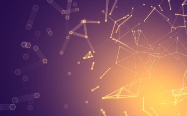 Çokgen alanı düşük Poli koyu arka plan, 3d render