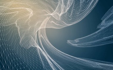 Çokgen alanı düşük Poli koyu arka plan, 3d render