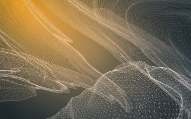 Çokgen alanı düşük Poli koyu arka plan, 3d render