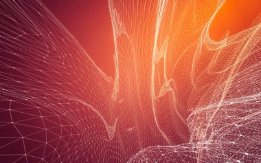 Çokgen alanı düşük Poli koyu arka plan, 3d render