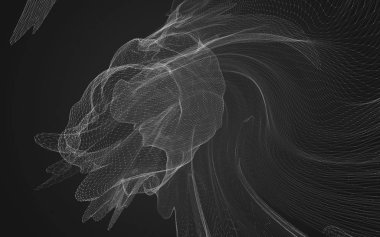 Çokgen alanı düşük Poli koyu arka plan, 3d render