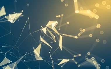 Çokgen alanı düşük Poli koyu arka plan, 3d render