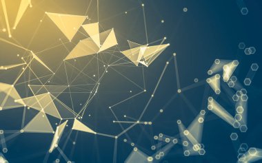 Çokgen alanı düşük Poli koyu arka plan, 3d render