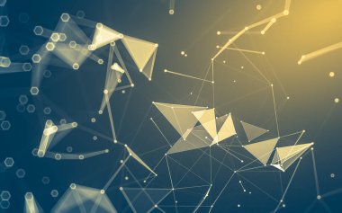 Çokgen alanı düşük Poli koyu arka plan, 3d render