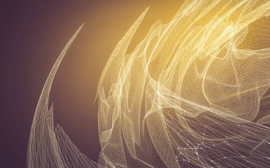 Çokgen alanı düşük Poli koyu arka plan, 3d render