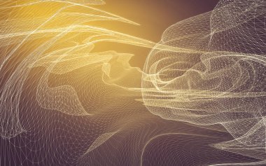 Çokgen alanı düşük Poli koyu arka plan, 3d render