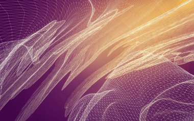 Çokgen alanı düşük Poli koyu arka plan, 3d render