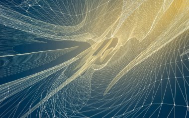 Çokgen alanı düşük Poli koyu arka plan, 3d render