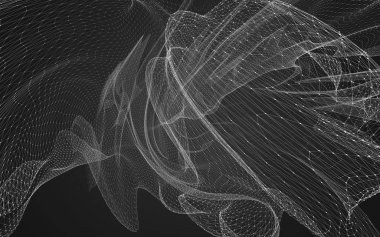 Çokgen alanı düşük Poli koyu arka plan, 3d render