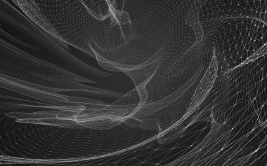 Çokgen alanı düşük Poli koyu arka plan, 3d render